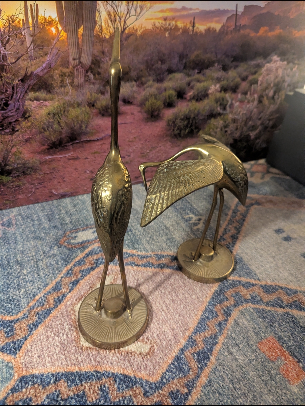 Brass Crane/ Heron Like Bird Figurine-Pair - Picture 11 of 11